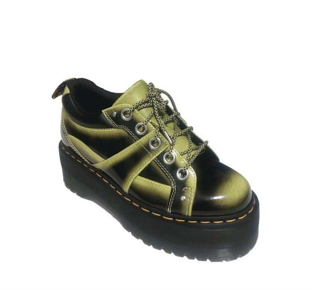 Dr Martens 5i Quad Max Platform Shoes Arcadia Leather Womens 9 Mens 8 Lime Green